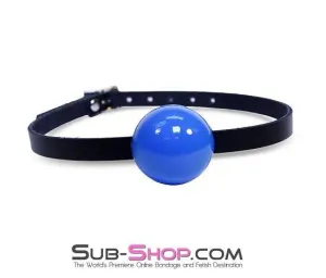 0196A      Classic Ball Gag Strap, Royal Blue Ball