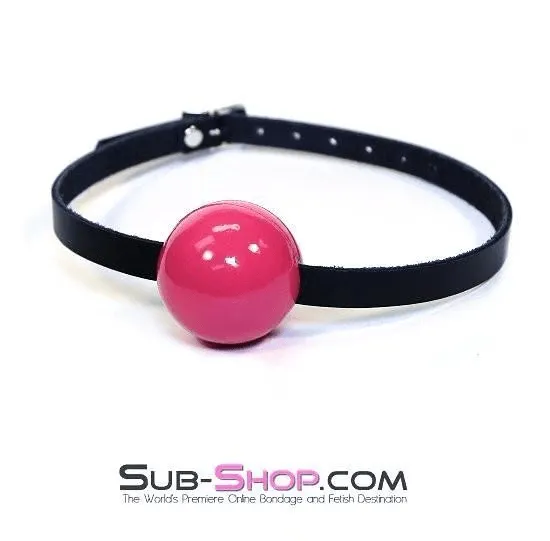 0198A      Classic Ball Gag Strap, Passion Pink Ball