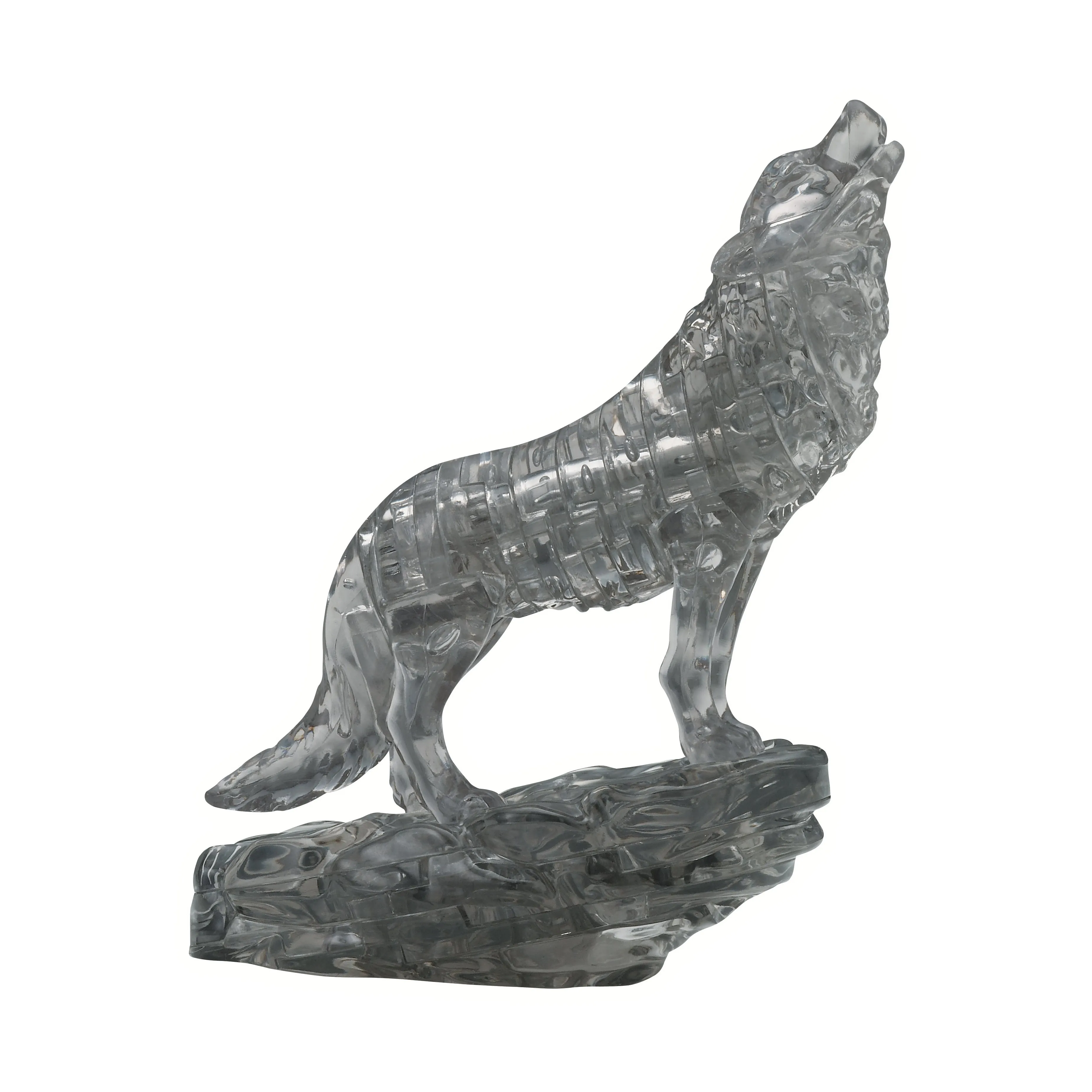 3D Crystal Puzzle - Wolf (Black): 38 Pcs