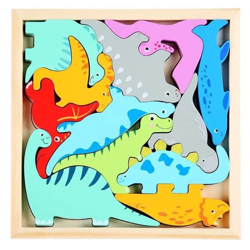 3D Tetris Animal, Fruit, Vegetable Wooden Puzzle Jigsaw