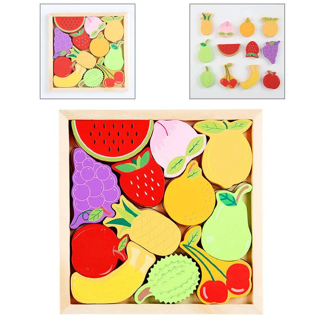 3D Tetris Animal, Fruit, Vegetable Wooden Puzzle Jigsaw