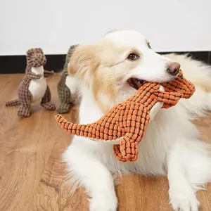 Adorable Plush Dinosaur Squeaky Dog Toy