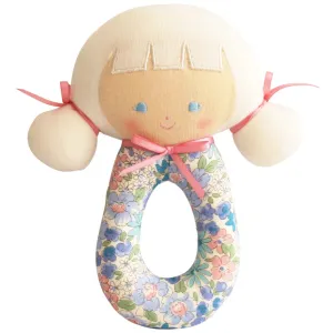 Audrey Grab Rattle Liberty Blue  Floral Newborn Baby Shower Gift Idea