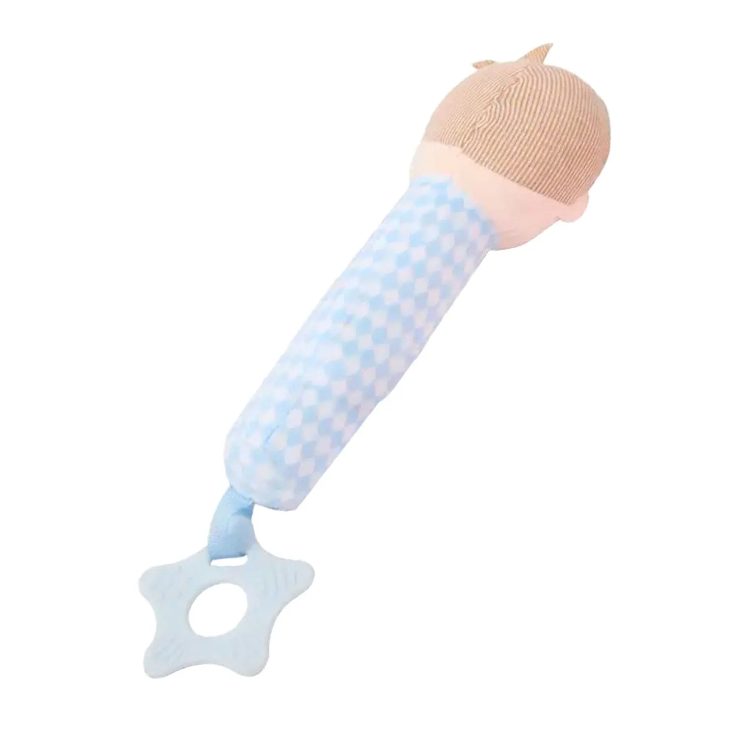 Baby Moo Handsome Explorer Squeaker With Teether Handheld Rattle Toy - Blue