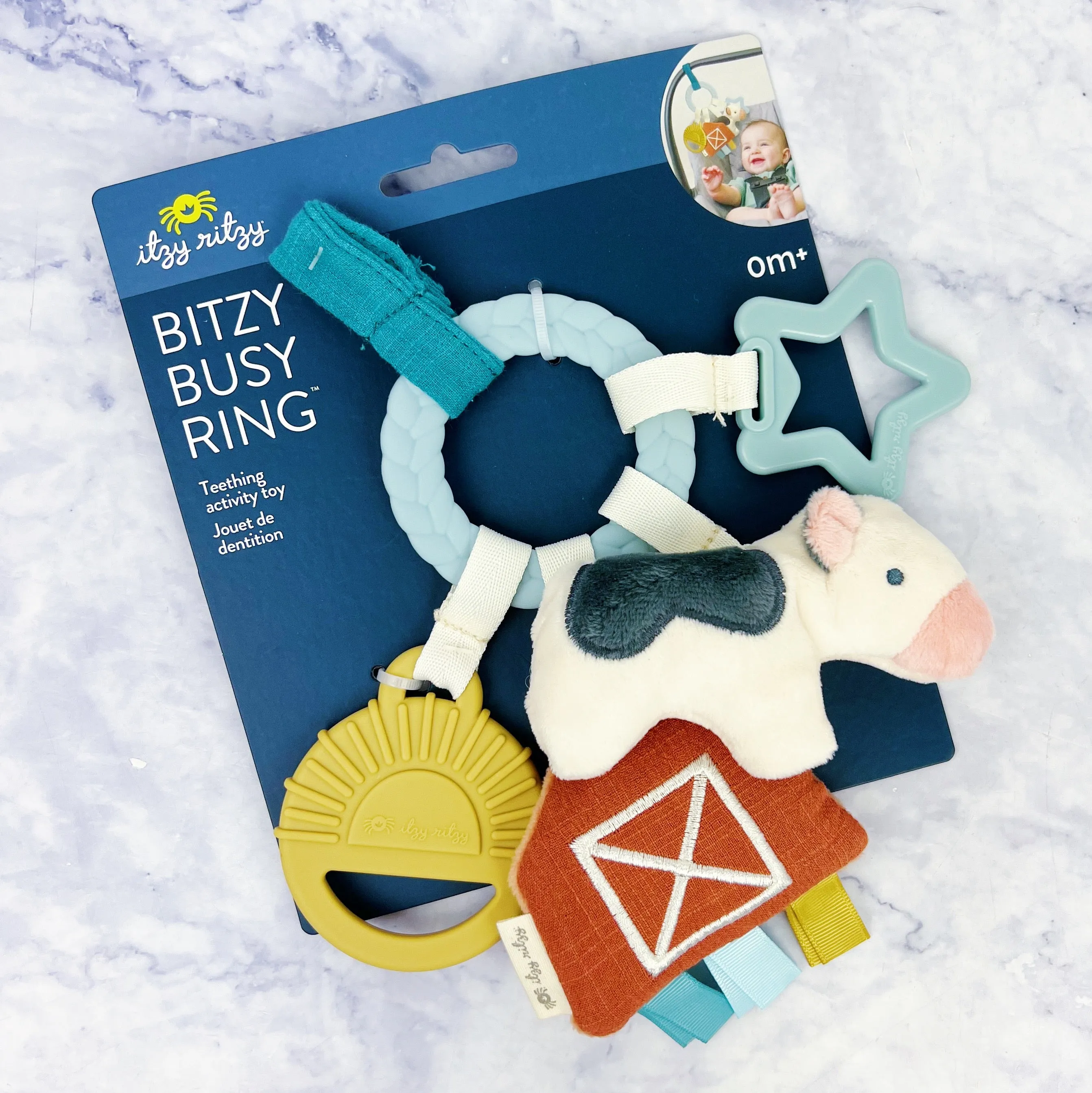 Bitzy Busy Ring Teething Farm Activity Toy