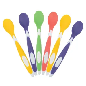 Dr. Browns Soft-Tip Spoon, 6-Pack (2 Yellow, 2 Purple, 1 Green, 1 Red)