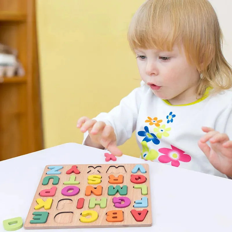 Interactive 3D Wooden Learning Toys for Numbers, Letters & Shapes