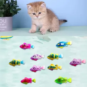 Interactive LED Swimming Robot Fish Toy for Cats