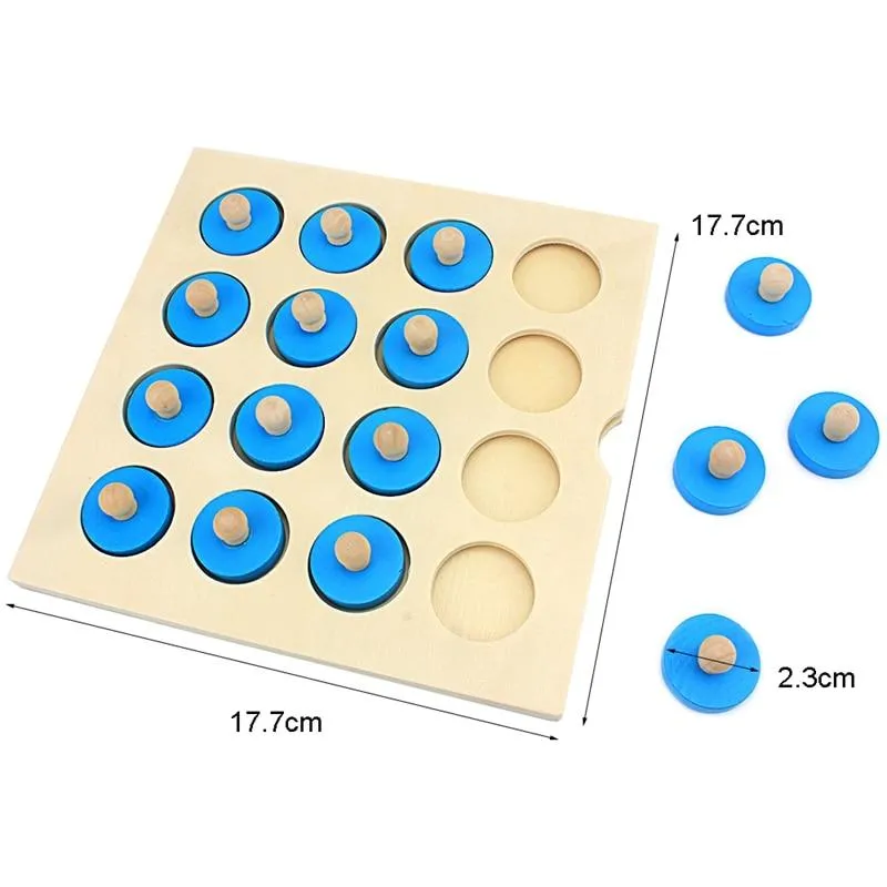 Kids Wooden Puzzle Toy Memory Match Chess Game Blue Memory Chess Children Early Educational Family Party Table Game for Children