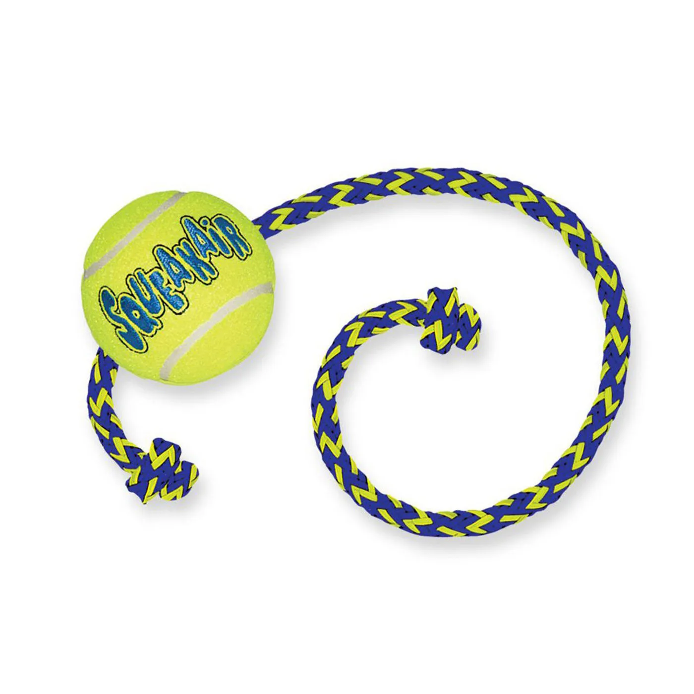 KONG SqueakAir Tennis Ball With Rope