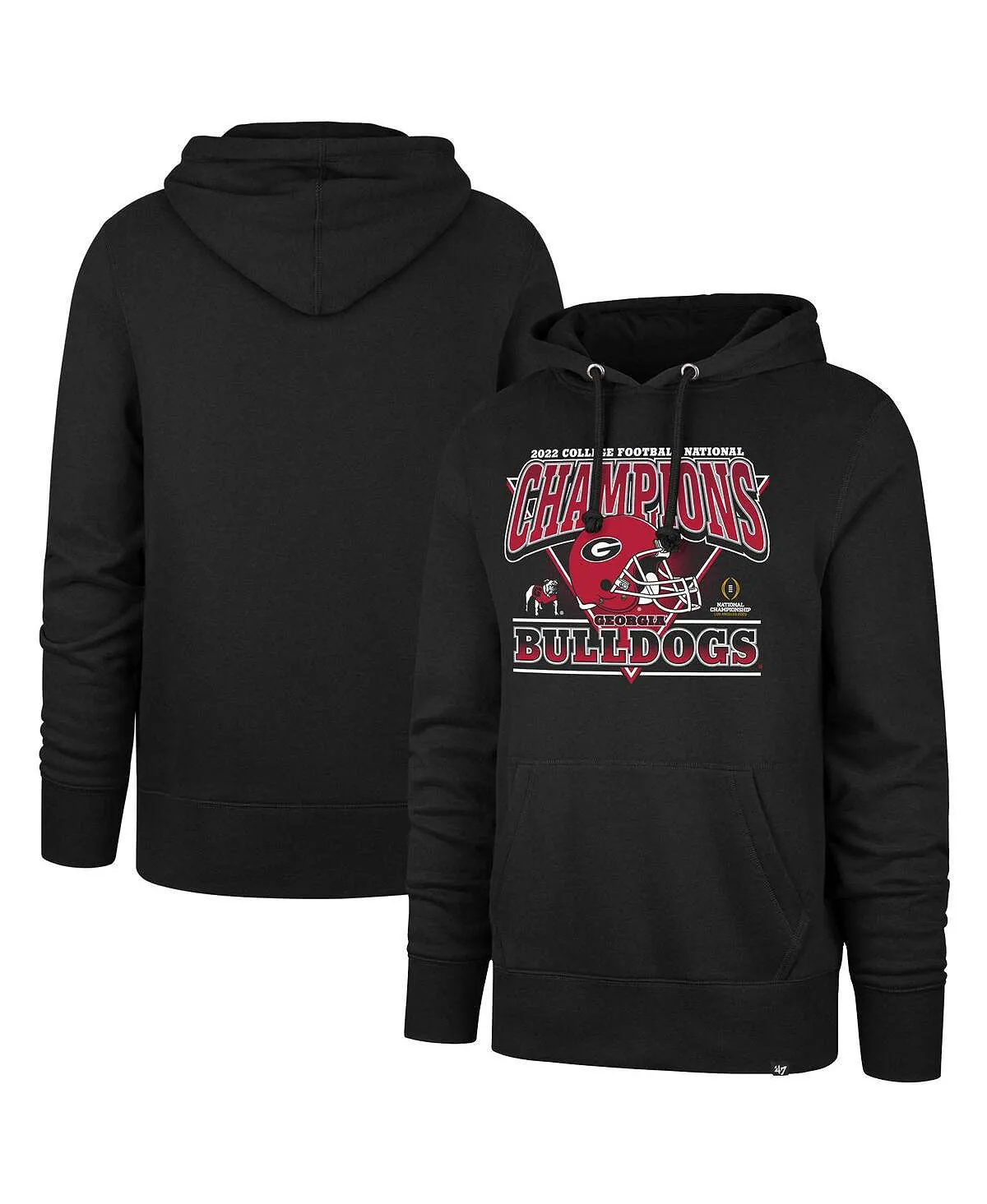 Men's Black 2022 National Champions Playoff Helmet Hooded Sweatshirt . , Georgia Bulldogs '47 Brand, black