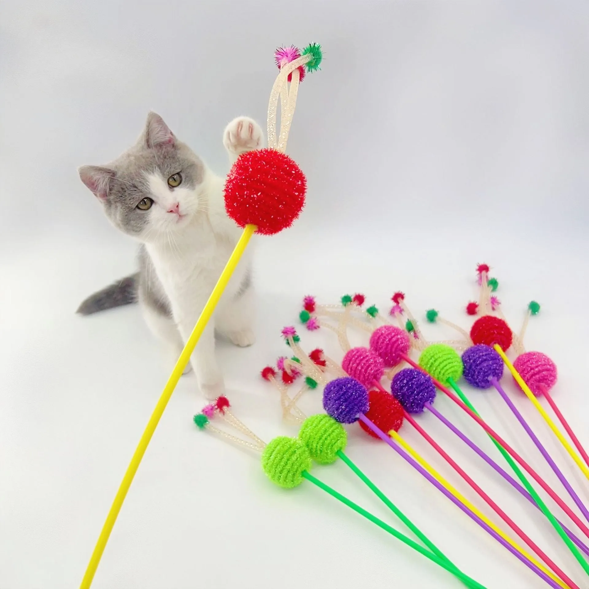 Moo - Colorful Ball Cat Teaser Wand