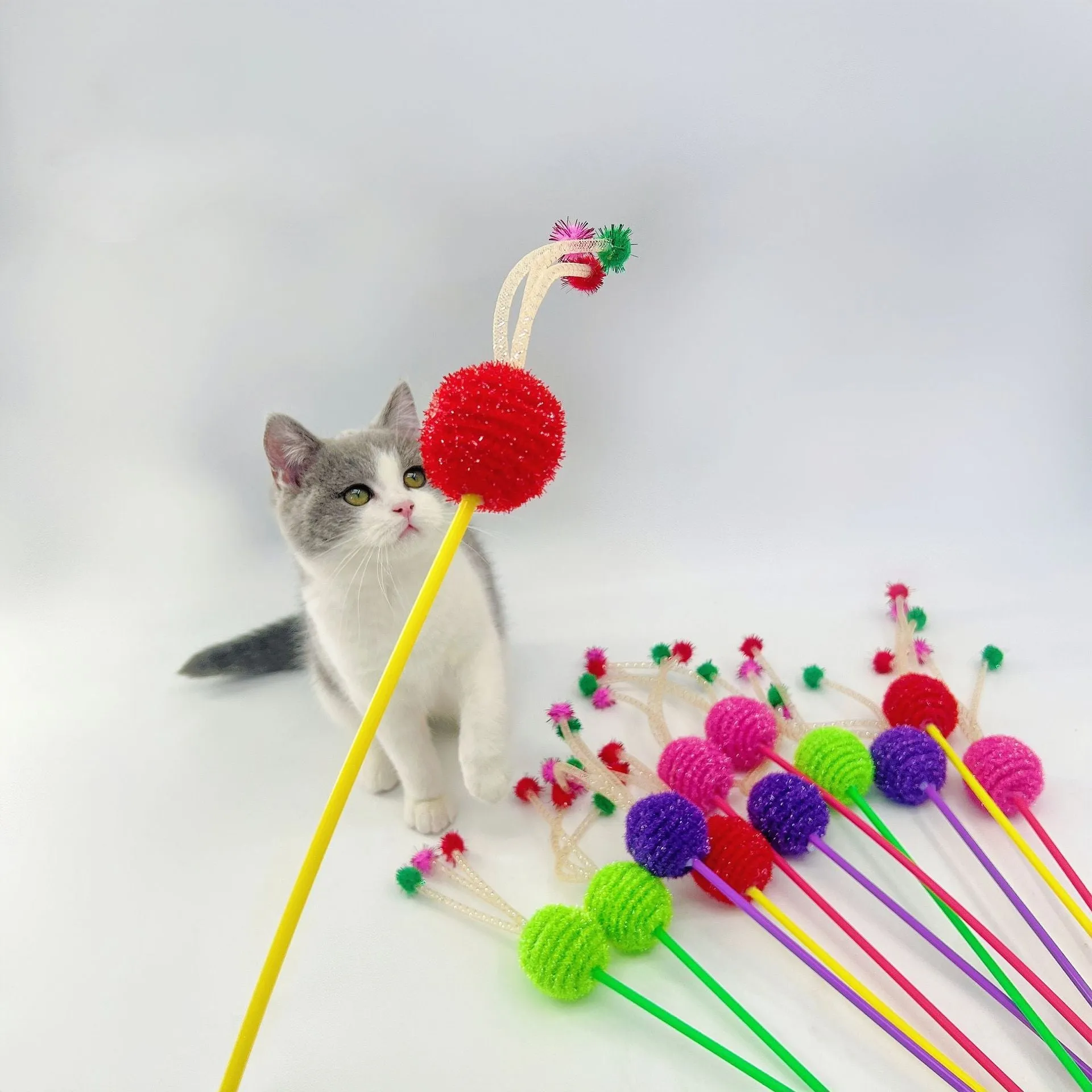 Moo - Colorful Ball Cat Teaser Wand