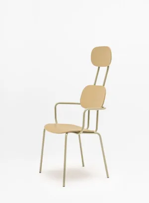 New School Plywood Chair with Headrest and 4-Legged Base (Customizable)