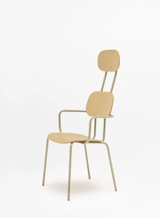 New School Plywood Chair with Headrest and 4-Legged Base (Customizable)