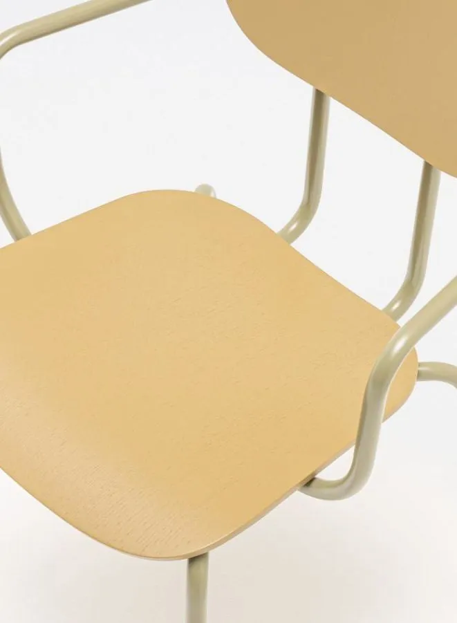 New School Plywood Chair with Headrest and 4-Legged Base (Customizable)