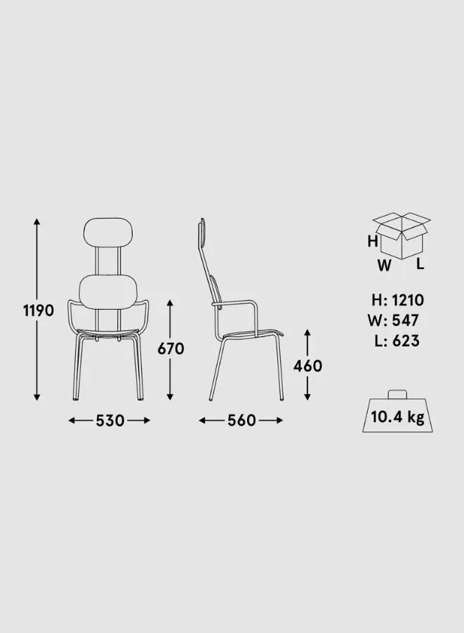 New School Plywood Chair with Headrest and 4-Legged Base (Customizable)