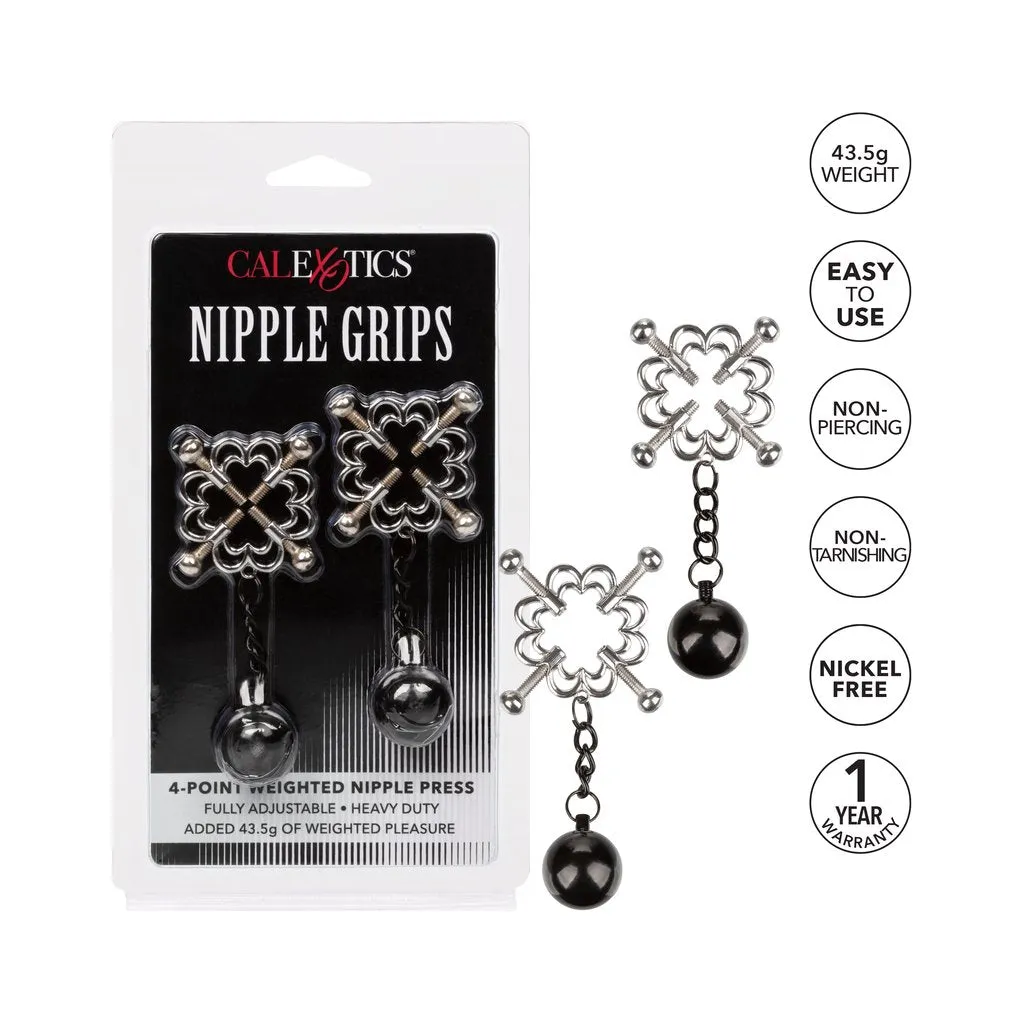 Nipple Grips 4-Point Weighted Nipple Press - Silver