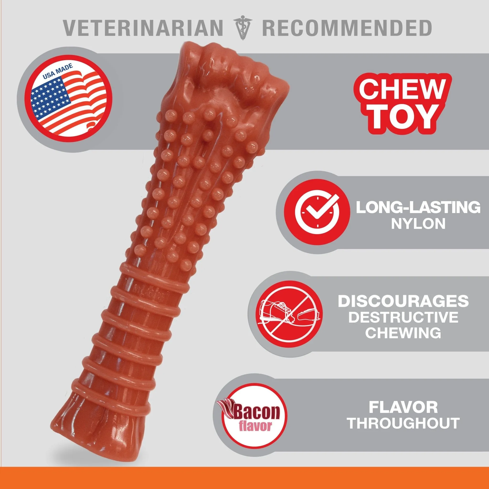 Power Chew Dog Toy, Bacon, X-Large/Souper, 50  lbs