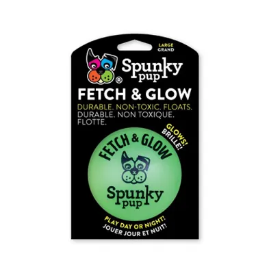 Spunky Pup® Fetch & Glow Ball Dog Toy Large