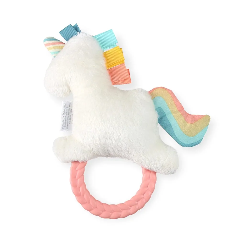 Unicorn Ritzy Rattle Pal™ Plush Rattle Pal with Teether