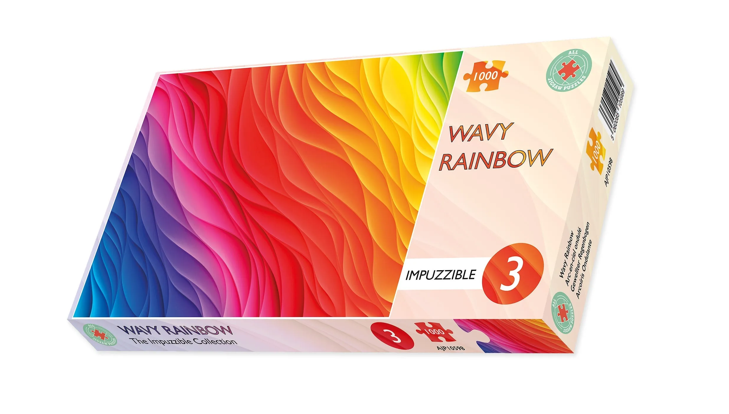 Wavy Rainbow - Impuzzible No.3 - 1000 or 500 Piece Jigsaw Puzzle