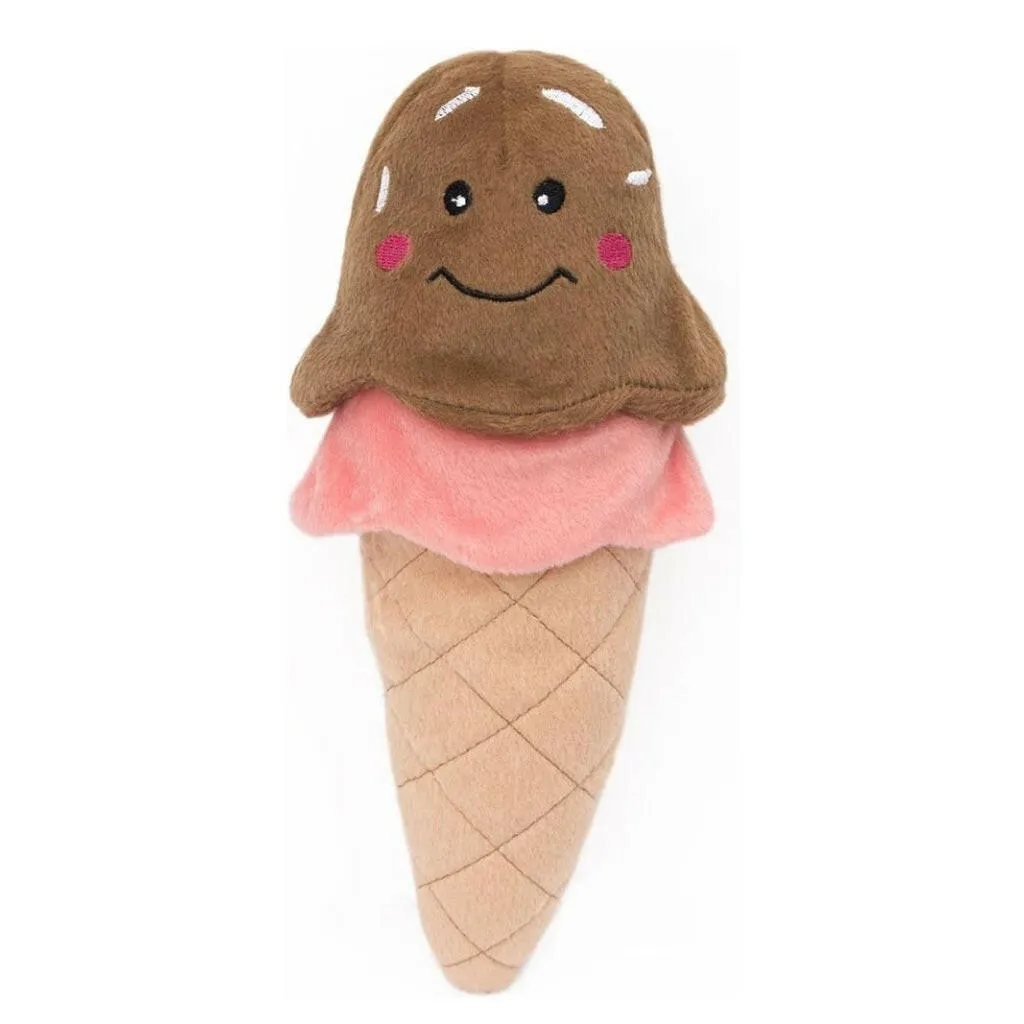 Zippy Paws NomNomz Ice Cream Plush Squeaky Toy for Dogs